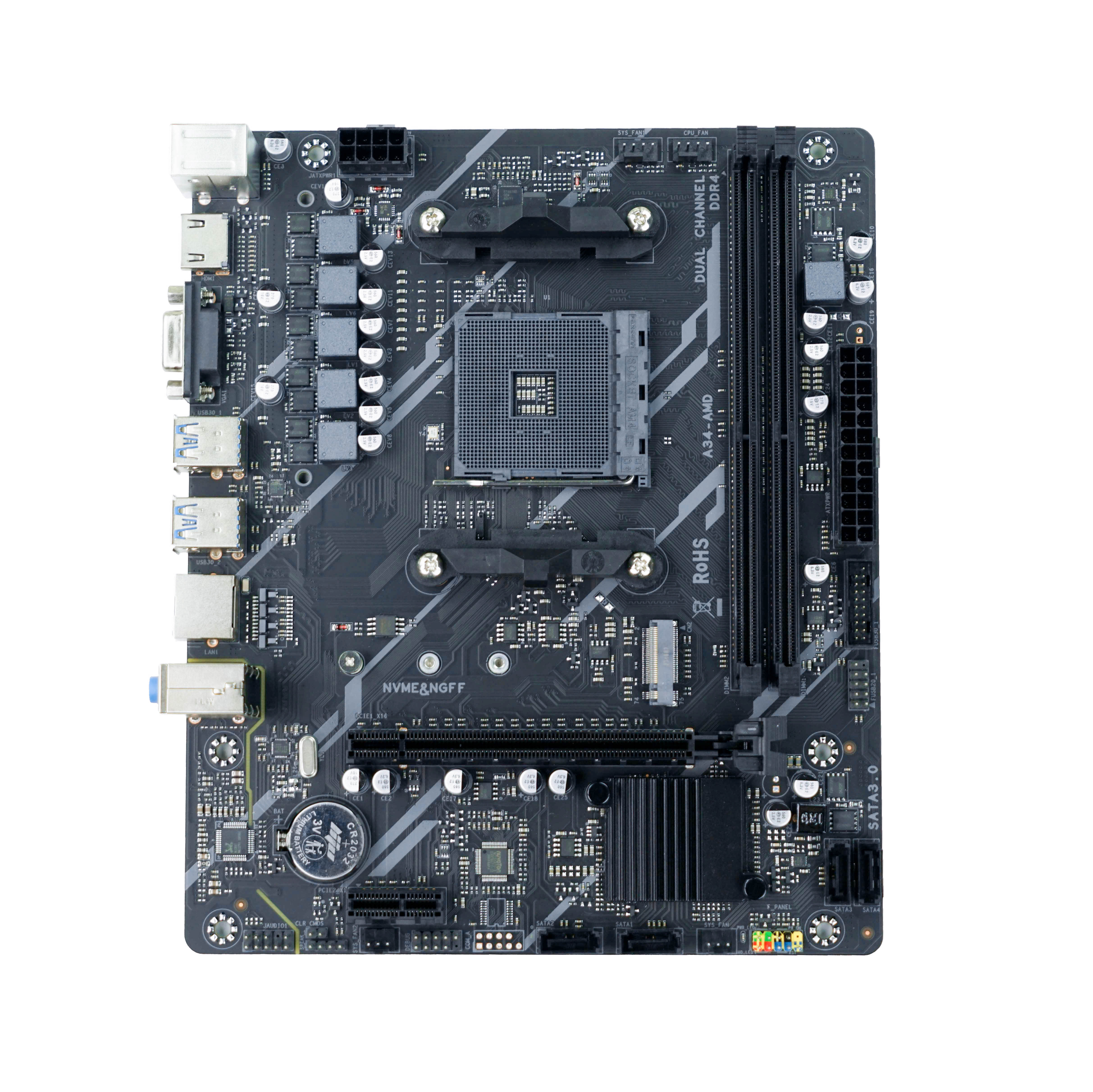 A34 AMD V1.0 AM4 A320 B450 DDR4 USB3.2 Motherboard